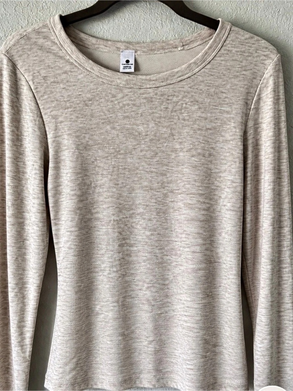 Yogalicious Heavenly Rib Eliani L/S Top Long Sleeve Ribbed Top in Beige Size